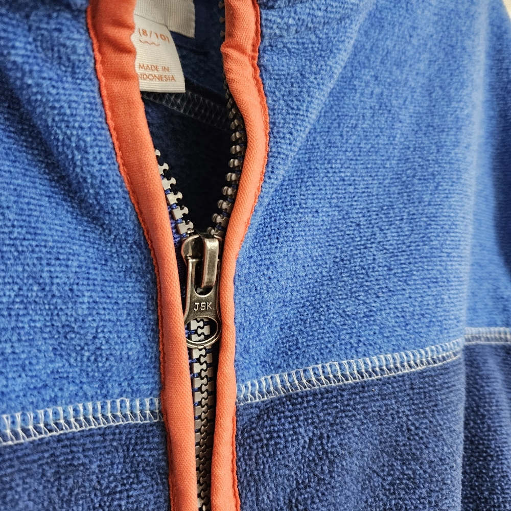 Cat & Jack Boys Blue & Coral Zip-up Fleece Size 8/10 M - Picture 2 of 5